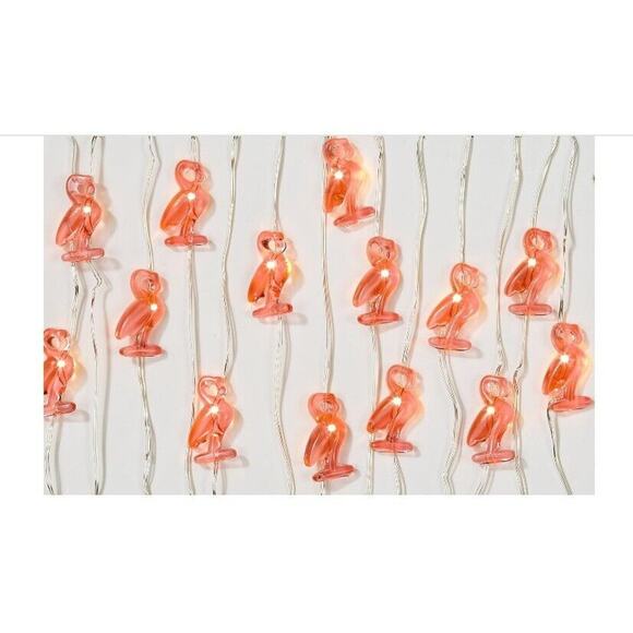 Talking Tables New Tropical Mini Pink Flamingo LED Lights Set Of 2 Decor Party - Picture 3 of 7